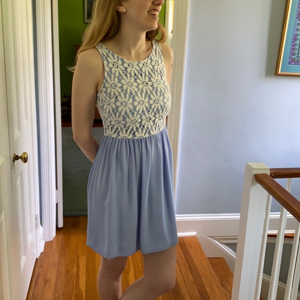Eight Sixty S Cute Blue & White Sundress